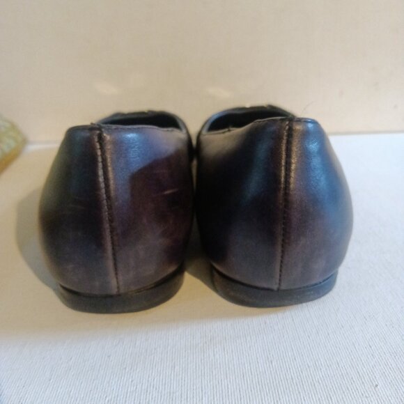 Salvatore Ferragamo Vintage Signature Black Leather Ballet Flats with Snakeskin - Picture 10 of 10